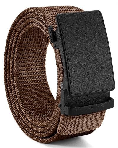 Image of CHAOREN 1.5 inch Nylon Ratchet Belts for Men - Adjustable Casual Work Belt with Slide Buckle - Trim to Fit