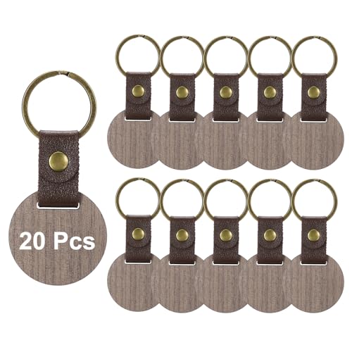 PATIKIL 4cm Wood Keychain Blanks