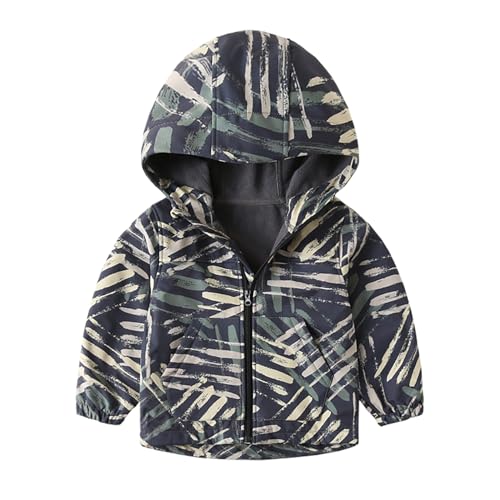 LittleSpring Neutral Boys Girls Zip Up Camouflage Hooded Jackets Warm Fleece Lined