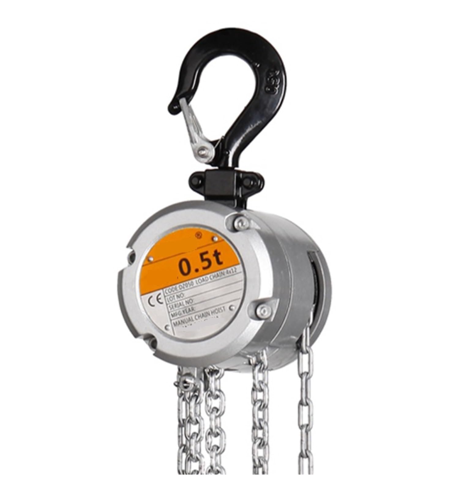 Kettenzug, 0,25 t,5 Mini-Handkettenzug mit Hakenmontage, Tonnenkapazität, Zertifikat, tragbar, manueller Hebelblock for Heben, Manganstahl | 0.5T 2.5m