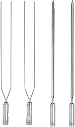 Kit 4 Espetos Universais para Churrasco - 2 Espetos Duplos, 2 Espetos Espadas - 100% Inox Maciço, 67cm