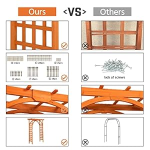 Yaheetech Horticulture Garden Arches 7FT Wood Backdrop Stand Wooden Garden Trellis Arbor Climbing Arbor Arch for Ceremony Planting Garden Patio Greenhouse Decoration Decor