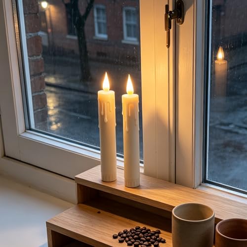 Image of 6.7 Inch Flameless Taper Candles with 2 Remotes LED Candlesticks Battery Operated Realistic Flickering Flame, for Wedding Centerpieces, Christmas, Home Decor 12 Pack