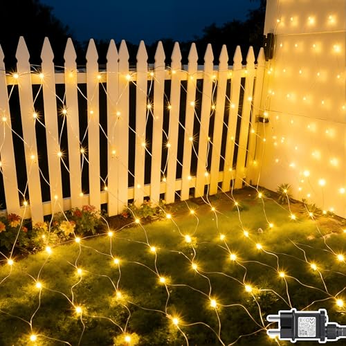 yowin Guirlande Lumineuse 3x2M 200 LED Filet Lumineux avec Prise, Rideau Lumineux Étanche avec Minuterie 8 Modes pour Lumiere Exterieur Terrasse Jardin Balcon...