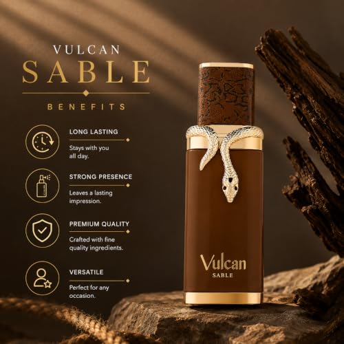 Image of French Avenue Vulcan Sable Eau De Parfum 100ml | Luxury Long Lasting Oriental Woody Fragrance for Men & Women | Whiskey, Mandarin, Cashmeran, Vanilla & Benzoin Notes