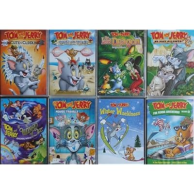 TOM & JERRY 1-8 THE BEST OF COLLECTION / CUTE & CUDDLY tough and tumble THE LOST DRAGON no mice allowed THE WIZARD OF O.Z mouse trouble WINTER WACKINESS = 8x DVD SET