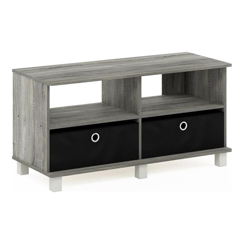 Furinno ANDREY TV Stand, Entertainment Center, TV Console for TV up to 46 Inch with Bin Drawers, for Living Room, Bedroom, French Oak