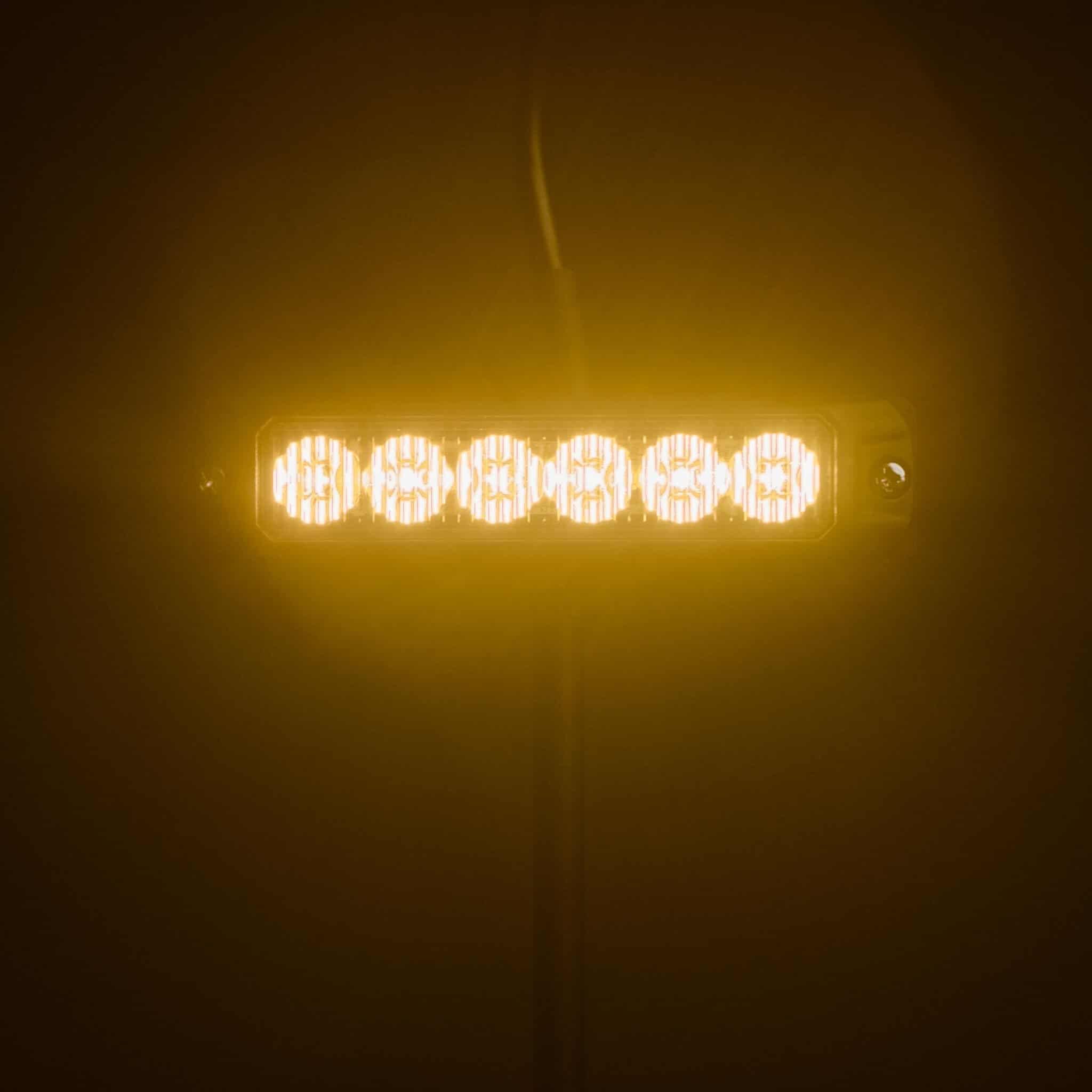 OptiFlux Amber lampa ostrzegawcza LED, 6 diod LED