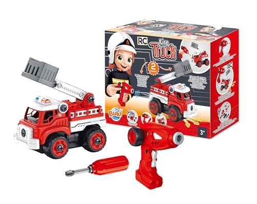 Buki - 9022 - Camion de pompier rc, Multicolore.