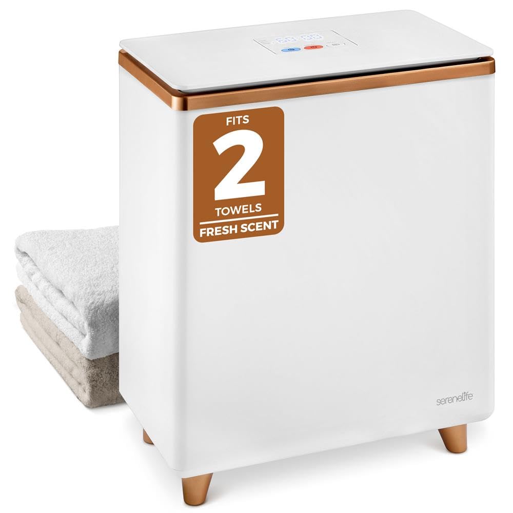 SereneLife Secchio scaldasalviette Elettrico da 20 l, Colore Oro Rosa, con Timer, Ideale per Asciugamani da Bagno e Accappatoi, Spa