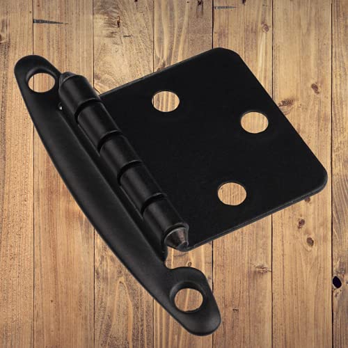 DecoBasics Free Swinging (Non Self-Closing) Overlay Cabinet Hinges Black – 50 Pack (25 Pairs) for Kitchen Cabinet Doors – Matte Black w/Matching Screws & Quiet Bumpers by DecoBasics - Used condition - Image 8