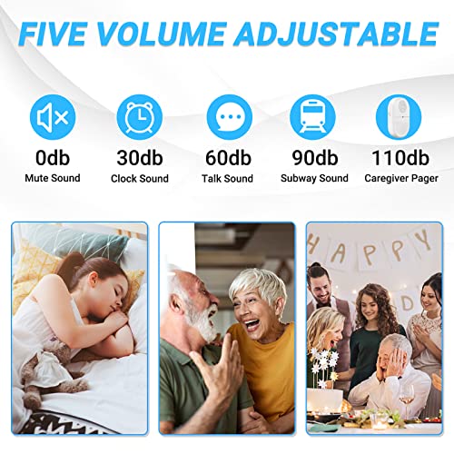 ChunHee-Wireless-Caregiver-Pager-Call-Button-Nurse-Alert-System-Call-Bell-for-HomeElderlyPatient-Emergency-Vibration-Pager-1-Transmitter1-Receiver800Feet-Operating-Range