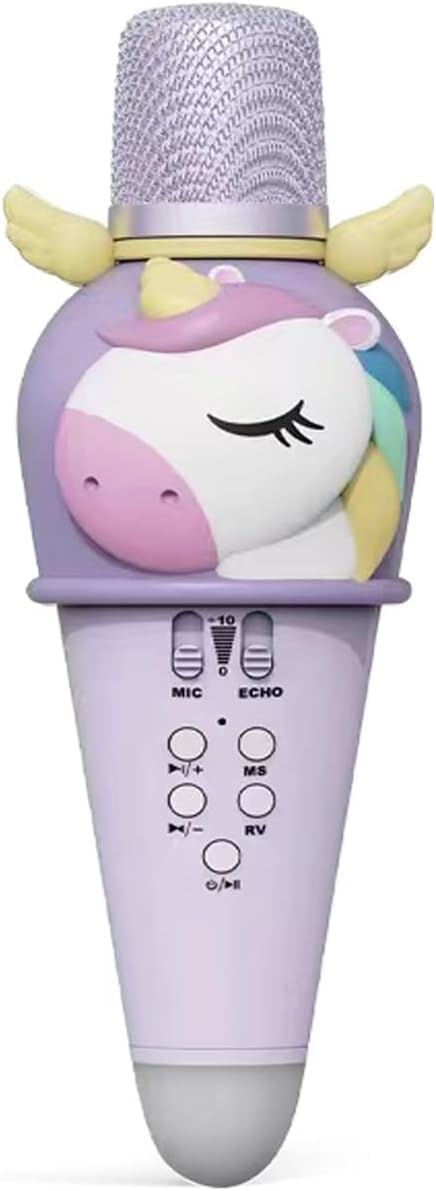 Qwick Click Microphone Machine for Kids Toddler Toys with Wireless Bluetooth Mic Speaker LED Light Christmas Birthday Gift for 4-12 Years Old Girls Boys with Cute Cartoon Unicorn Design (B0D6N9TQMZ) Amazon Price History, Amazon Price Tracker
