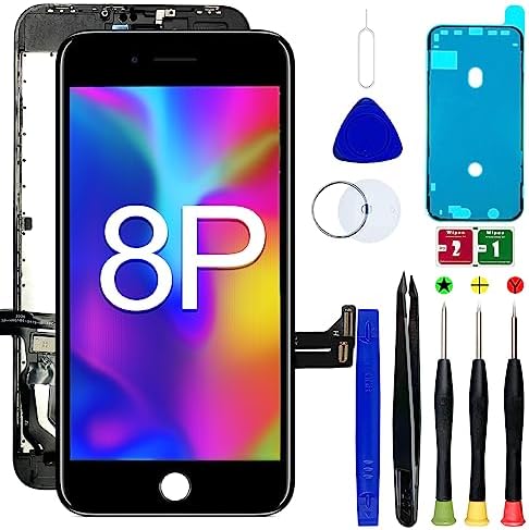 FIXBY for iPhone 8 Plus Screen Replacement, LCD Display Digitizer Full Assembly with Repair Kits for 5.5'' Model A1864,A1897,A1898 + Waterproof Adhesive + Repair Tools Kit