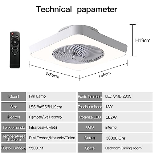 Ventilatore a Soffitti con Luce LED Ventilatori