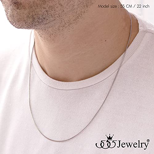 555Jewelry 1.2mm Stainless Steel Snake Chain Necklace for Men & Women, 16-28 Inch3