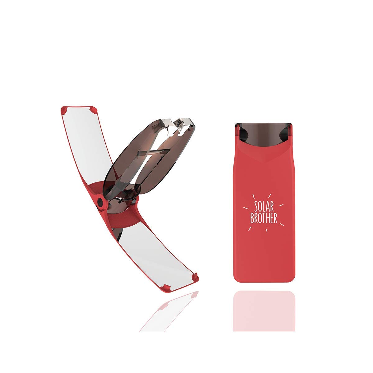 SOLAR BROTHER Suncase Gear – Mechero solar – Carcasa bienergética única de encendido solar instantáneo o a gas tradicional – Impermeable y resistente al viento – Innovación francesa patentada (rojo)