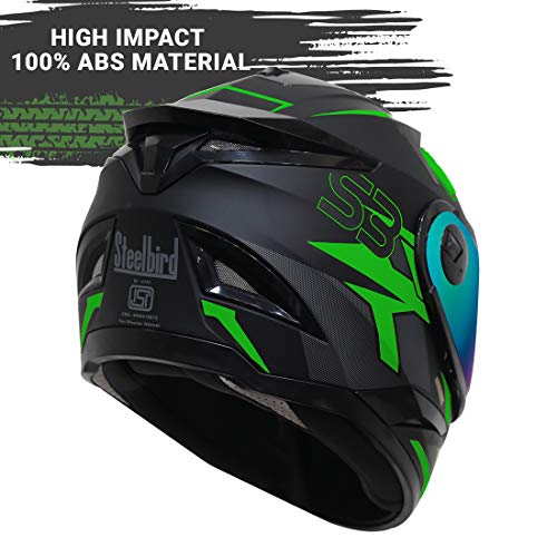 Image of Steelbird SBH-17 Terminator ISI Certified Full Face Graphic Helmet in Matt Finish with Chrome Visor