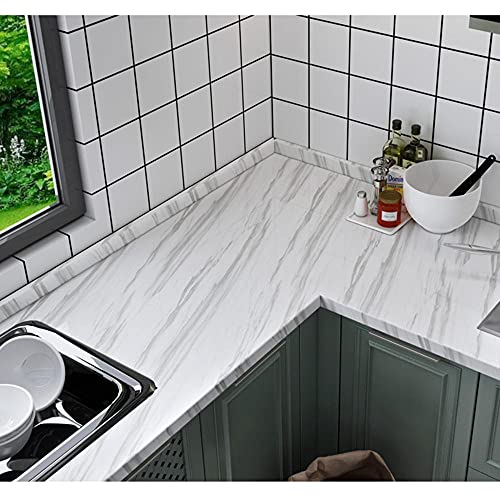 Papel pintado autoadhesivo impermeable de PVC efecto mármol para muebles de baño y cocina 4