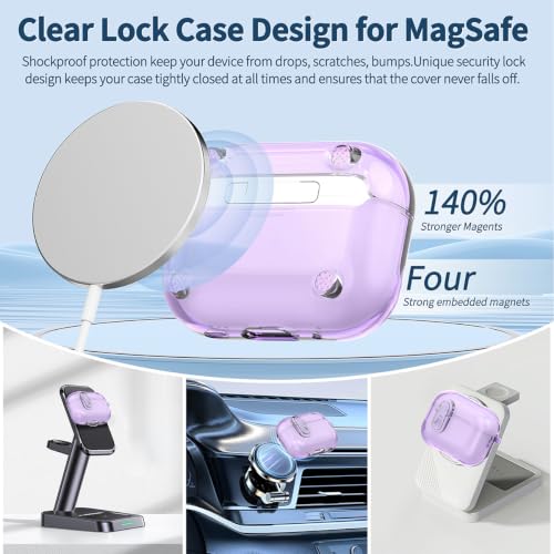 Image of OTOPO Compatible Airpods Pro 2 /1 Case Clear with Lock Cleaning Kit, Soft TPU Transparent AirPods Pro 2nd Generation Protective Cover Skin Women Men for Apple Airpods Pro 2023 /2022 /2019 Charging Case