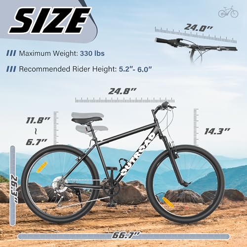 Brightpeak 7-Speed High Carbon Steel Bike