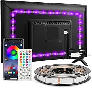Enteenly Taśma LED 3 m, podświetlenie tła LED nadaje się do telewizorów 40-55" i PC, sterowanie aplikacją i pilotem zdalnego sterowania, RGB, zasilanie USB