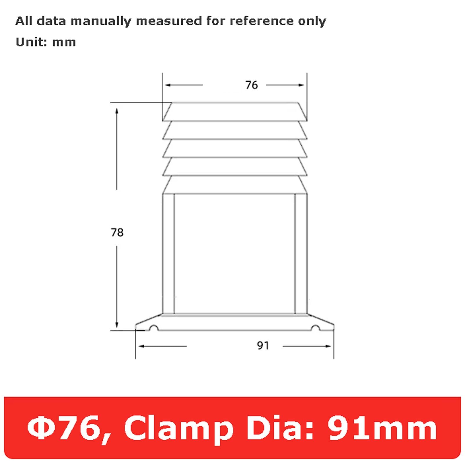 2 Pezzi di Raccordo rapido per Tubo in Acciaio Inox 304 Stile Pagoda, estremità Sanitaria a Pinza per Rubinetto Birra, Acqua Verde, Linea birrificio(Φ76 Chuck 91 L=78)