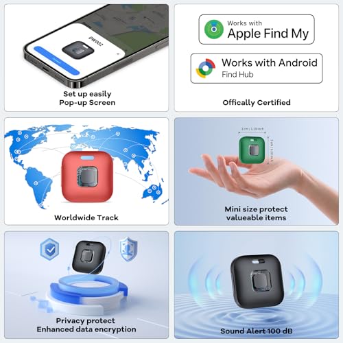 Image of Hoxe Air Tracker Tags-3 Pack for iOS & Android, Smart Tag for Key, Bag, Pet | Dual System Luggage Tracker Compatible with Apple Find My & Google Find Hub App, Bluetooth Key Finder Replaceable Battery