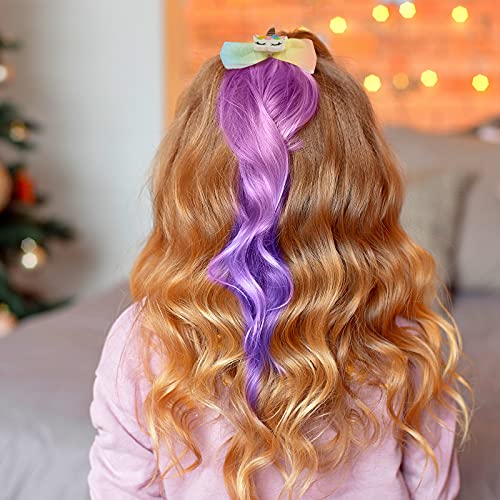 Willbond 6 Colors Unicorn Wig Hair Clips Bows For Girls Hair Braided Extension Colored Hair Bows Braided Curly Wig Hair Extension For Kids Princess Costume Dress Up Hair Accessory (Unicorn Style) #TOP5