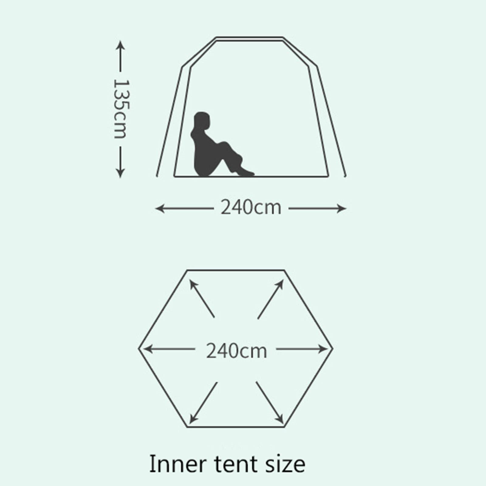Familia Completamente Automática para Varias Personas Camping Doble Capa A Prueba De Lluvia Y A Prueba De Sol Campo De Ocio Tienda De Campaña Hexágono De Gran Espacio,Blue