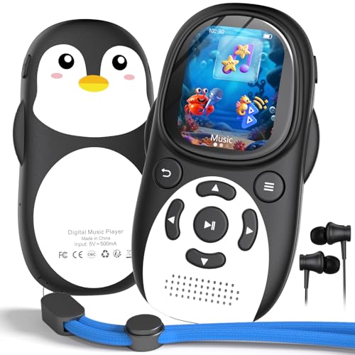 64GB MP3 Player Kinder, Bluetooth 5.3 Lautsprecher Pinguin Design...