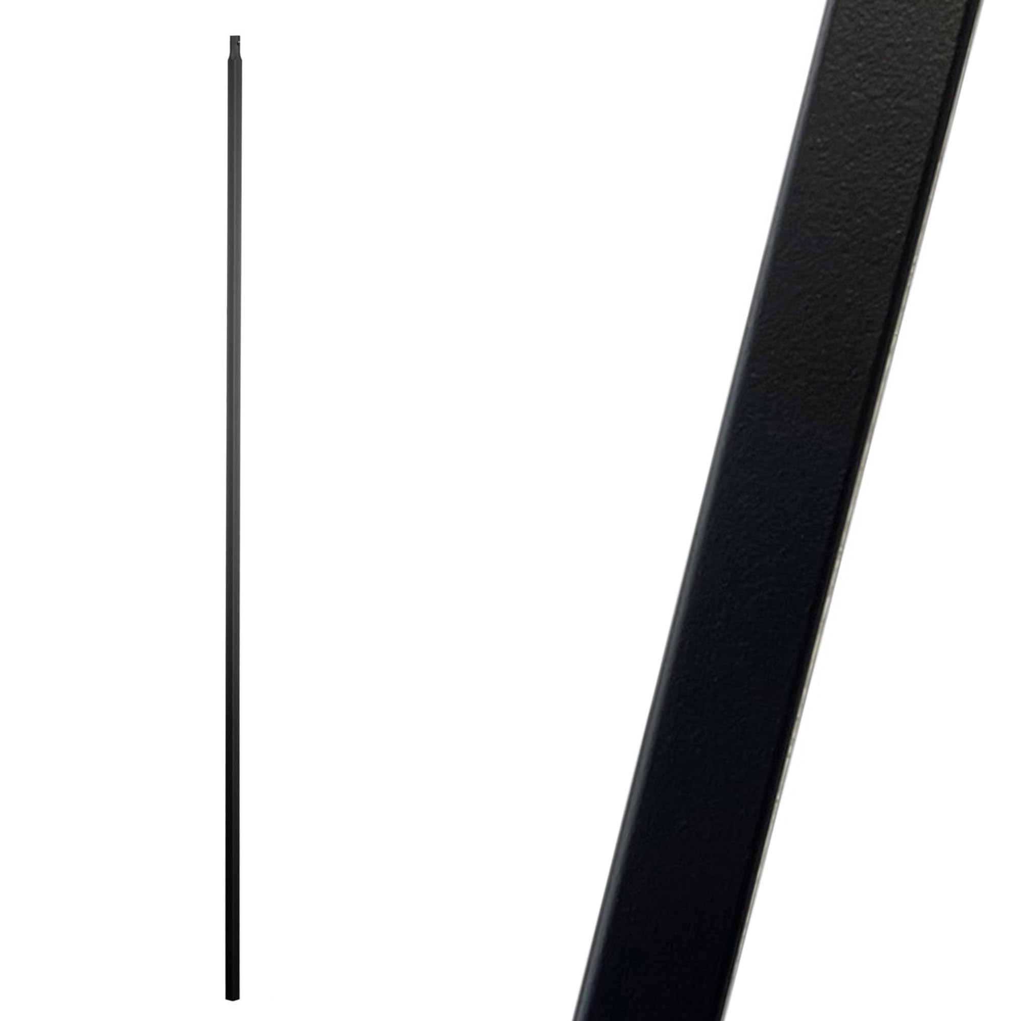 Affordable Stair Parts - Stair Railing Balusters (Contractor Pack of 10) 1/2" Plain Bar Iron Spindle Hollow Square Metal Balusters (Real Satin Black