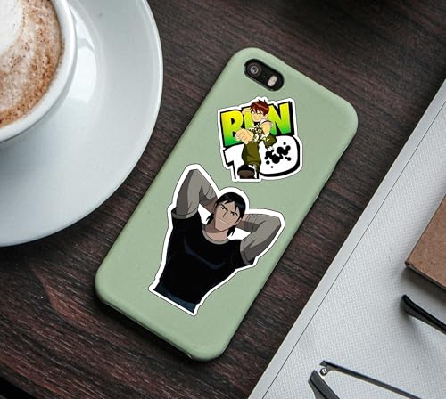 Image of LERITO Ben 10 Sticker Pack, Multicolor, Waterproof Vinyl, for Laptop, Journal, Guitar, Mobile Phone, 50 Pack