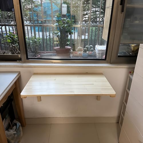 Table pliante murale petit espace bureau gain de place en bois - 7