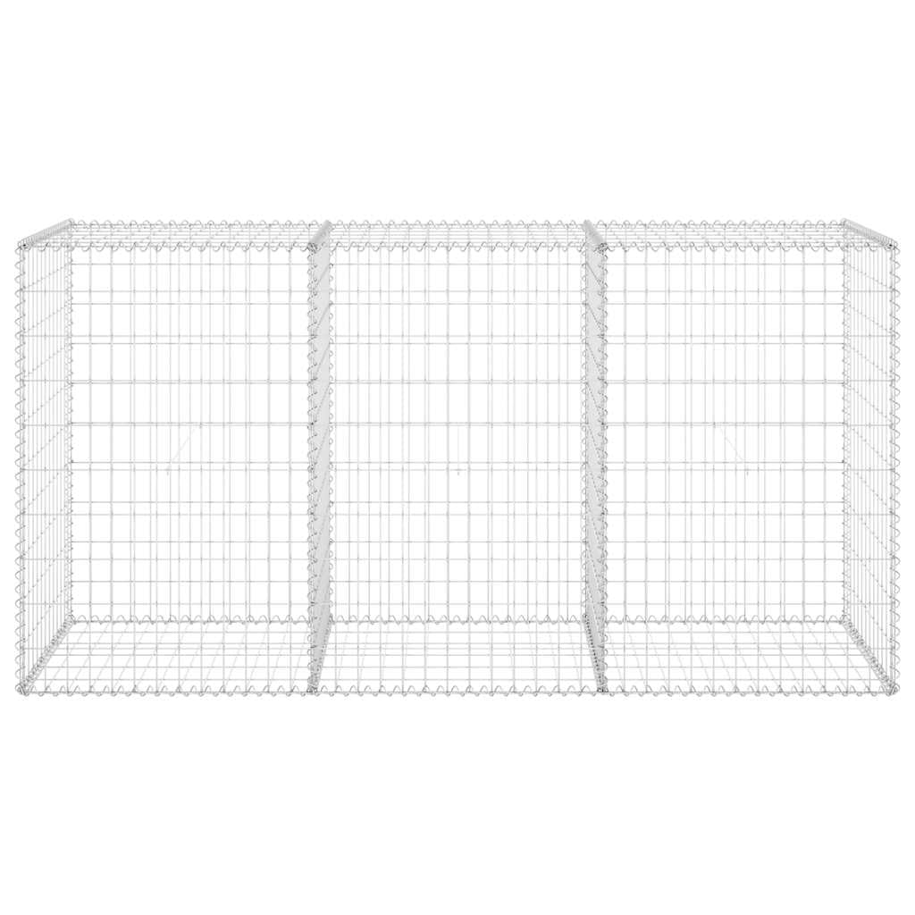Gabionenwand mit Abdeckung aus verzinktem Stahl 200x60x100 cm Gartenzaundoppelstabmatte Sichtschutz Zaunfeld für Terrasse Balkon Vorgarten und Grundstück Begrenzung