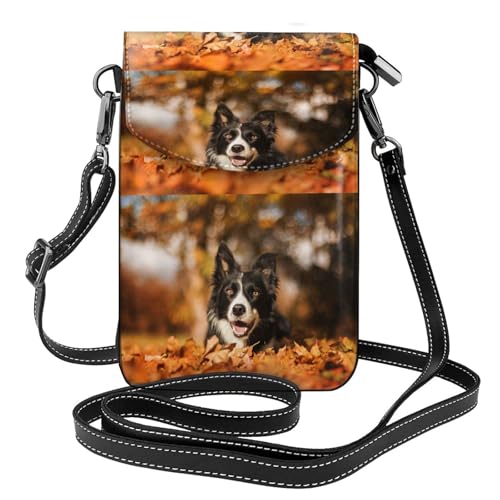 Porte-téléphone Border Collie sacoche femme en cuir PU anti-rayures