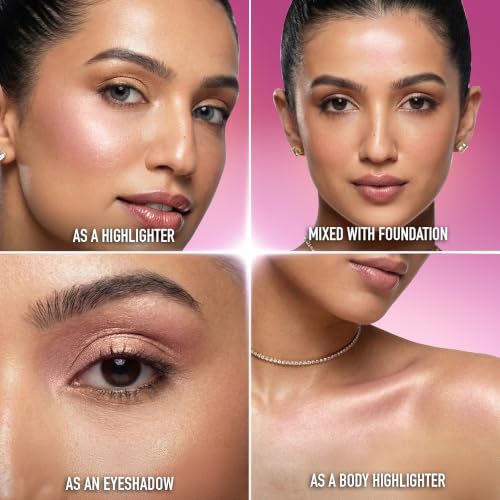 Image of RENEE Yours Truly Strobe Cream for Face | 3 in 1 Highlighter Primer Moisturiser | Glow Cream, Lightweight, Non Sticky | Hydrating Dewy Skin Finish With Peptides | For All Skin Types | Rose Gold - 18g
