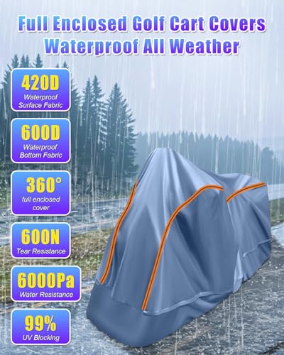 TAJSJNG Full Enclosed Golf Cart Cover
