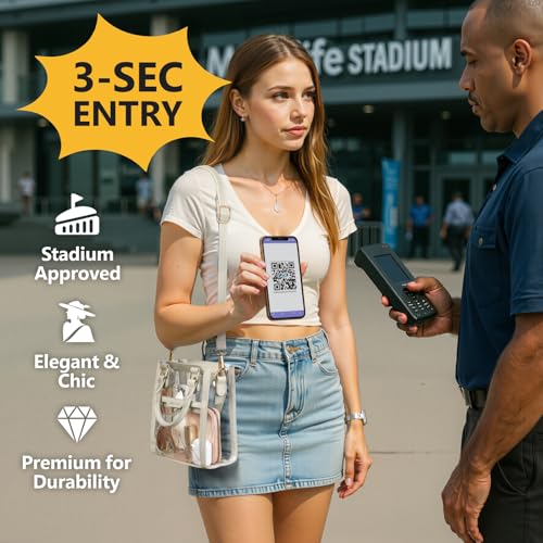 Image of PACKISM Clear Bag for Stadium Events - Clear Purses for Women Transparent Crossbody Messenger Bag for Concerts Game Day