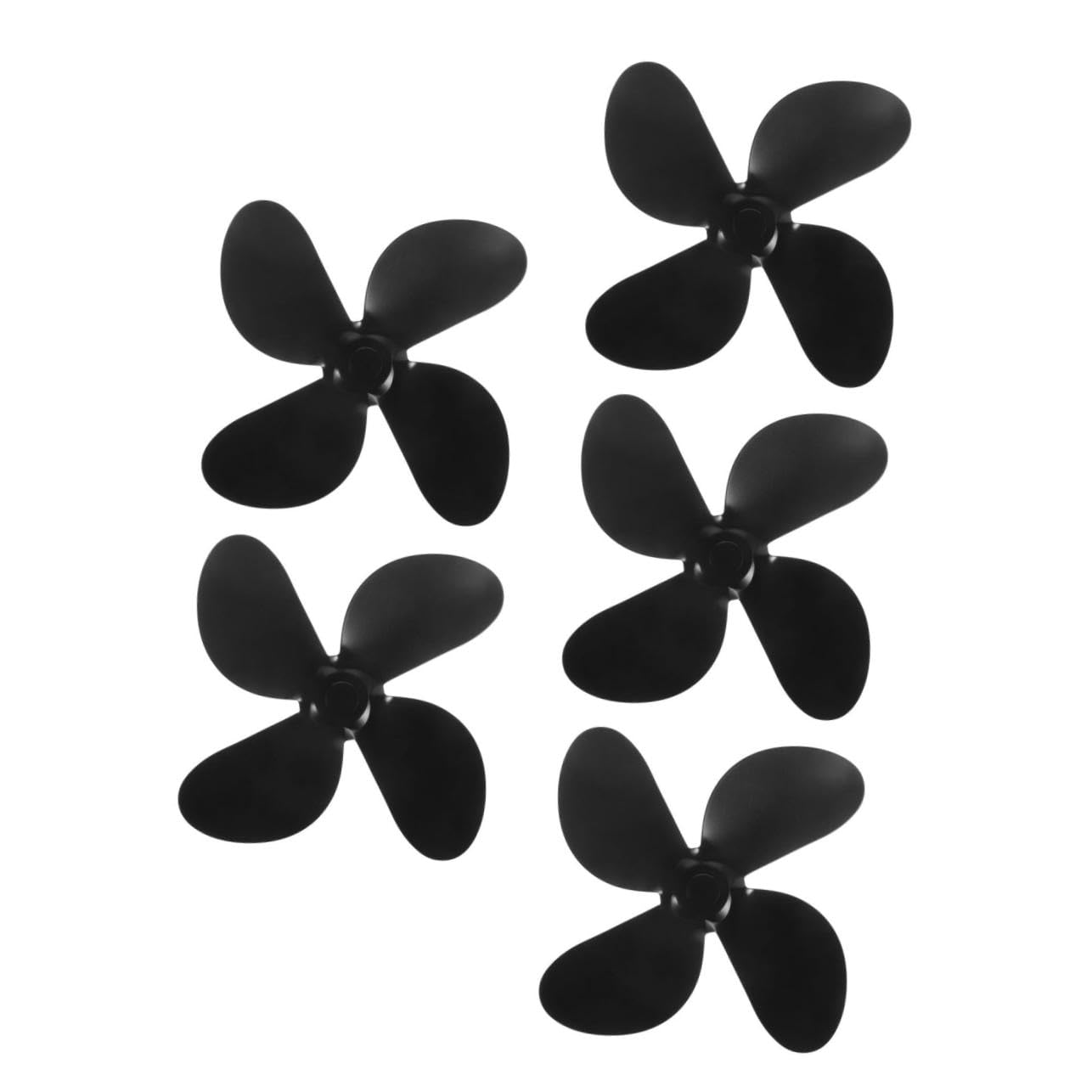ULTECHNOVO 5 Stück Aluminiumlegierung Fanklingen an der Wand befestigter Kamin für Herdfan Schornstein Fans Kamin -Ofen -Fan -Accessoires Lüfterteile Metall Black