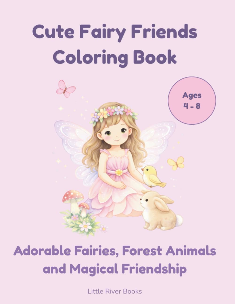 Cute Fairy Friends Coloring Book for Girls: Adorable Fairies, Forest Animals and Magical Friendship | Coloring Book for Girls Ages 4–8 (Little River Fairy Coloring Books)