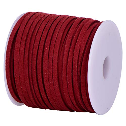 DonDon Velour Ribbon 0.12 inch (3 mm) DIY - 32.81 yd (30 m) roll - Dark red Burgundy