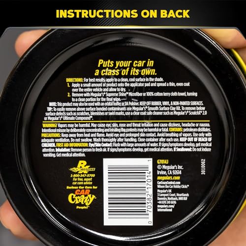 Image of Meguiars Gold Class Carnuba car Paste Wax (325 ml), Luxurious carnuba Polymer Blend, Long Lasting Paint Protection Brillint Shine and deep Reflections Free applicator pad