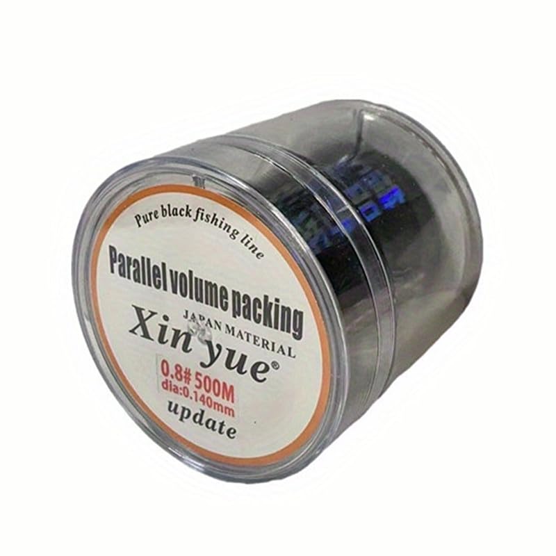 xin yue 0.8# All Black Core Line 546 Yards - Medium Stretch High Sensitivity Ultra High Strength Single Strand Nylon Line for Saltwater Freshwater Bait Fishing