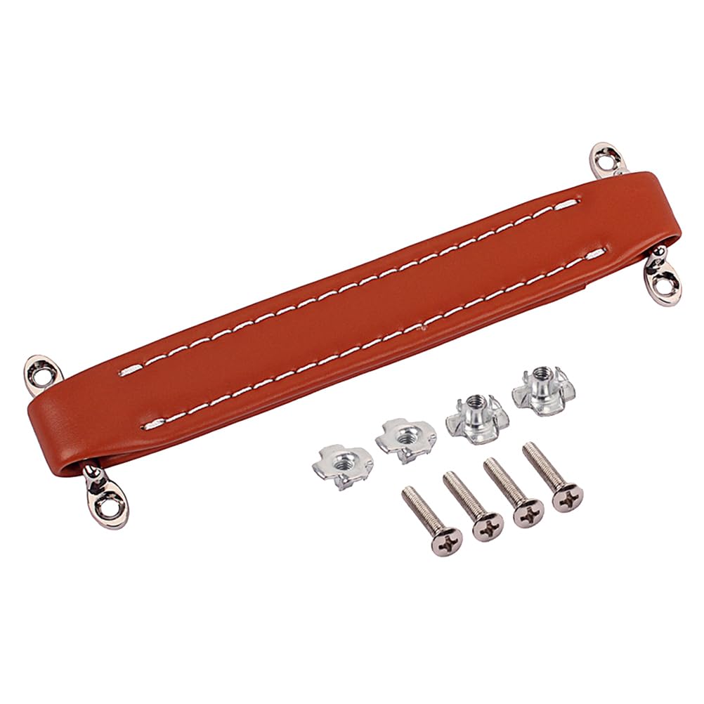Vintage Style Guitar AMP Amplifier Leather Handle Amp Handle Strap for Guitar Speaker Amplifier (Light Brown)