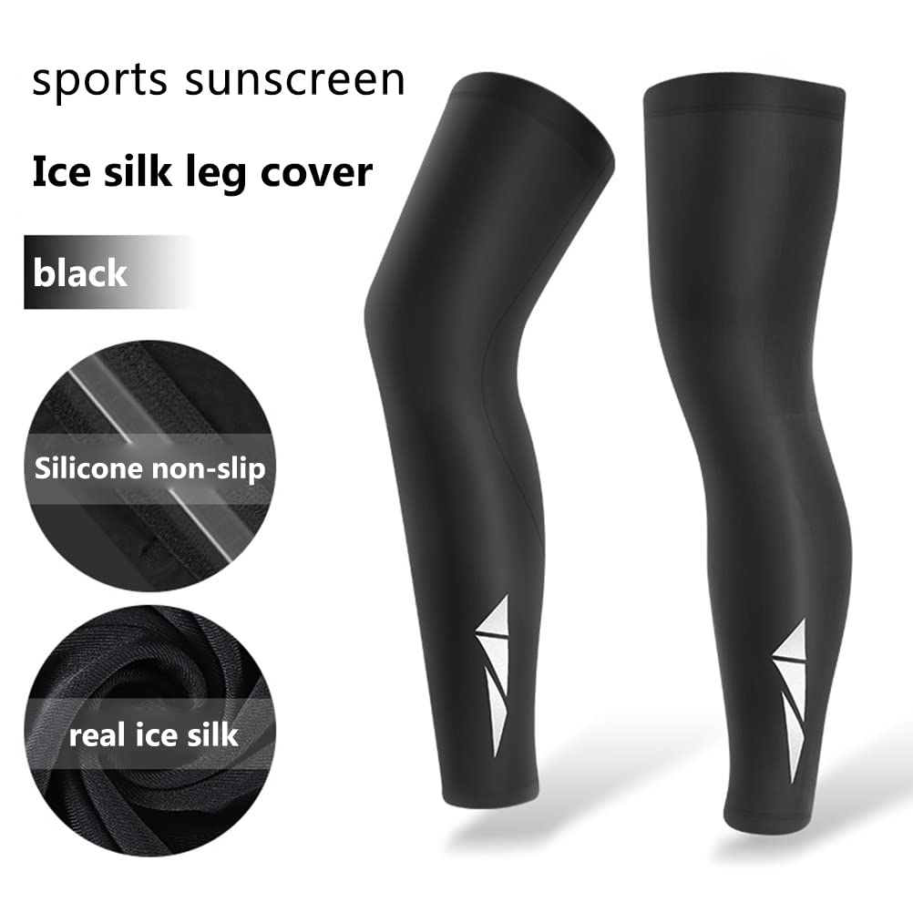 Mangas largas de pierna, protección solar, seda de hielo, mangas de compresión para correr, baloncesto, fútbol, ciclismo, fitness