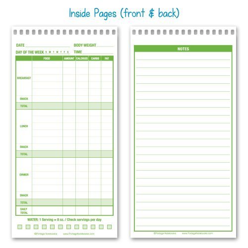 Daily Food Intake Journal Notebook – 4” x 8” Meal Tracker/Food Diary to Log Calories, Carbs, Fat Perfect for KETO – 140 Pages (3 Pack) - Thumbnail 6