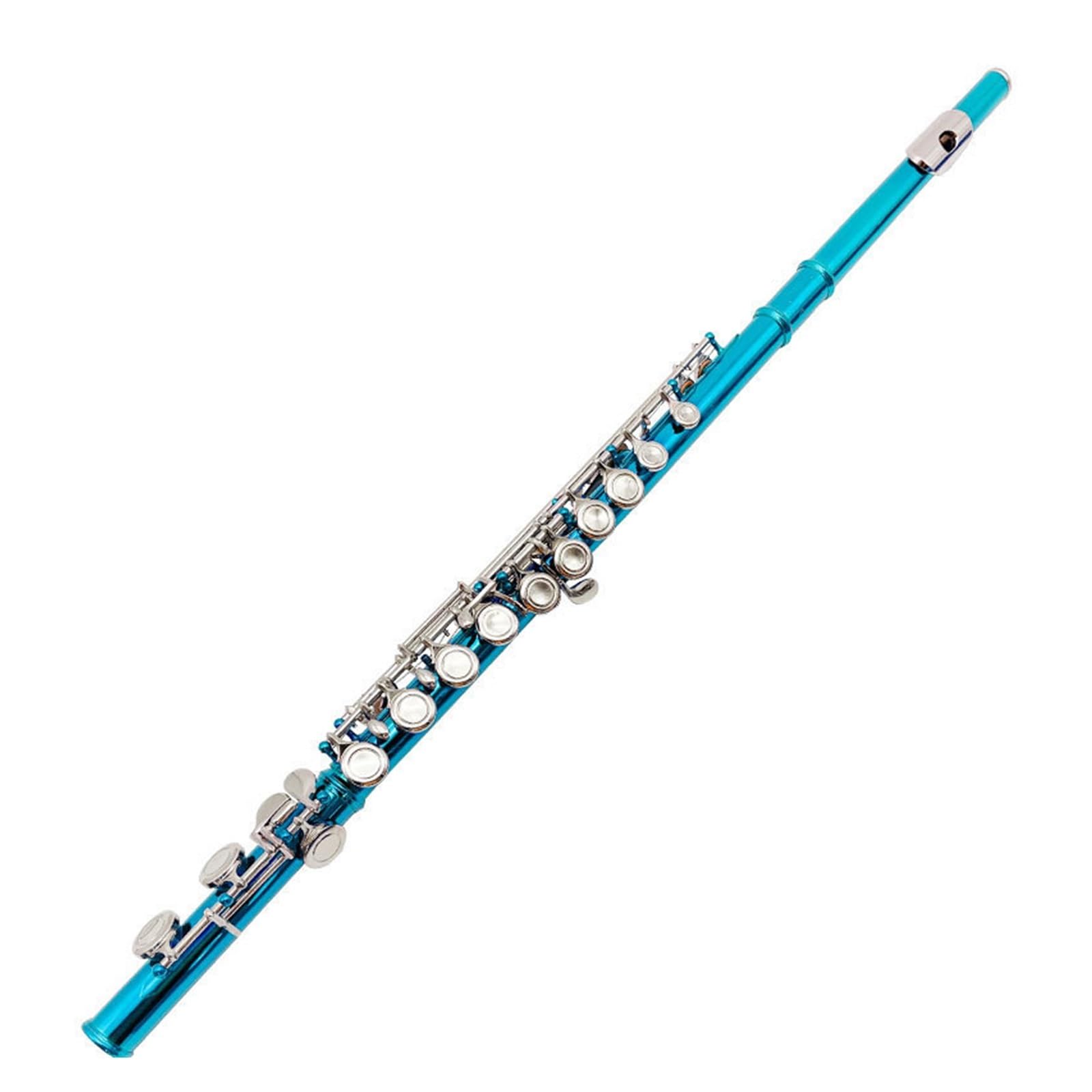 Flauta Travesera De Orificio Cerrado De 16C Mi Color Azul Morado Y Cian Para Principiantes Instrumento De Práctica Flautas Para Principiantes