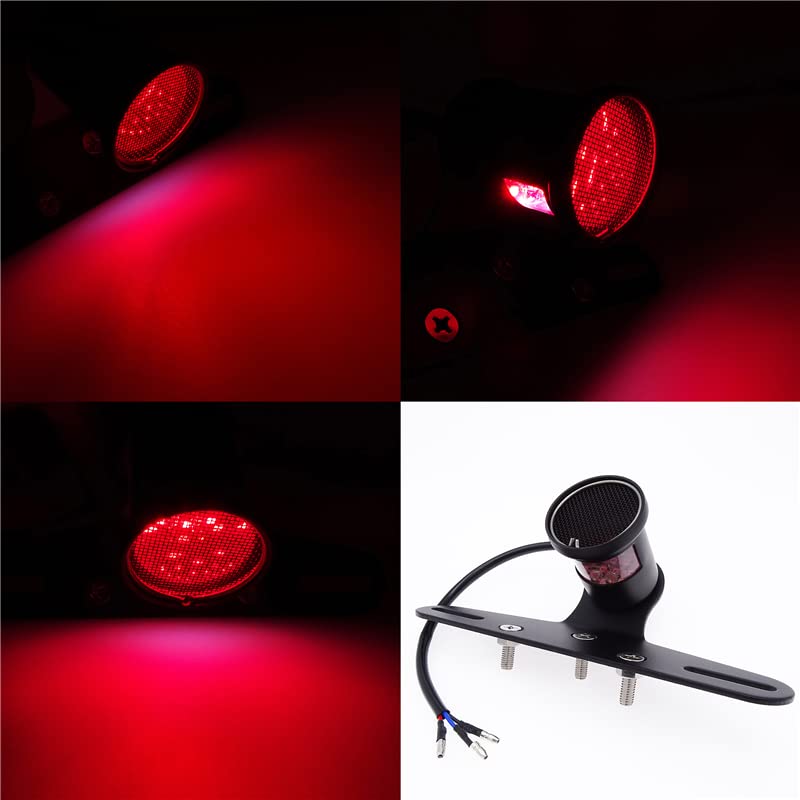 Motorrad RüCklicht Universal Motorrad Rücklicht Mesh Grill Hinten Bremse Mit Halterung