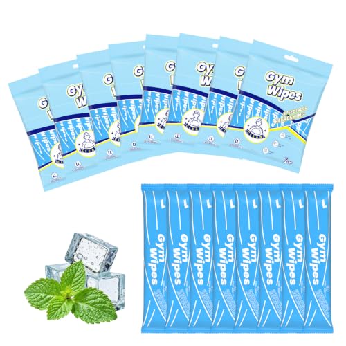 Image of 56 Pc Disposable Cooling Wipes, Individually Wrapped Towels for Sports, Gym